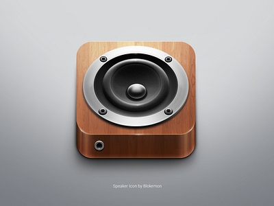 Speaker iOS Icon apple blokemon brushed metal icon icon design illustration ios metal photoshop render speaker speakers wood