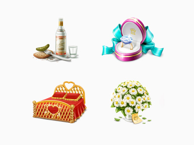 Gifts flowers gift hotel icon love ring vodka