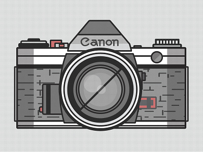 Canon AE-1 camera canon film illustration print retro vintage