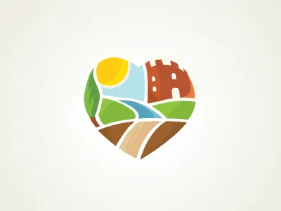 Pedemontana Cuore castle heart hills logo pedemontana river sun tree veneto zooppa