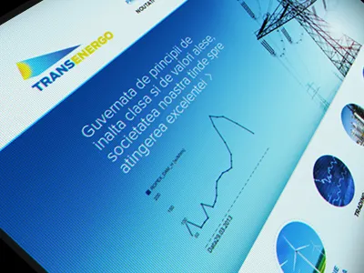 Transenergo Logo + Website electric energy gas logo petrol sun trading web