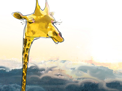 Giraffe desktop calendar April 2013 animal april calendar clouds giraffe illustration illustrator sky sunlight sunny weather