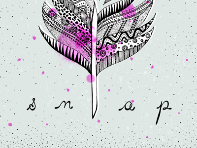 Feather Bottom hand drawn illustration pattern