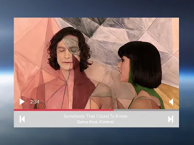 Flat Mini Player design flat flat design flat ui music non skeuo player ui ux