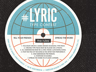 Instagram Lyric Type Contest contest globe record retro vintage vinyl