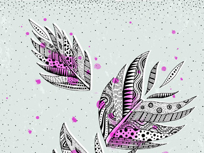 Feather Top hand drawn illustration pattern