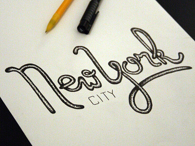 New York City handtype illustration new york type typography