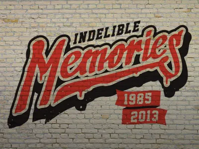 Indelible Memories custom script lettering typography