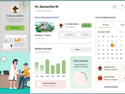 Hospital Dashboard UI Design dashboard ui hospital dashboard ui hospital ui hospital ui design