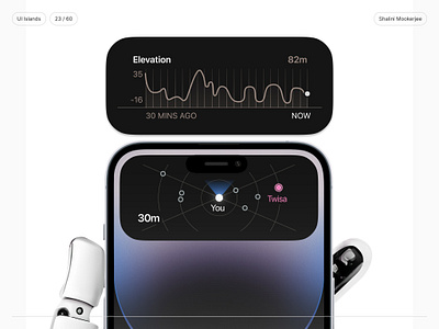 23/60 - Elevation gain & FindMy dynamic islands ui