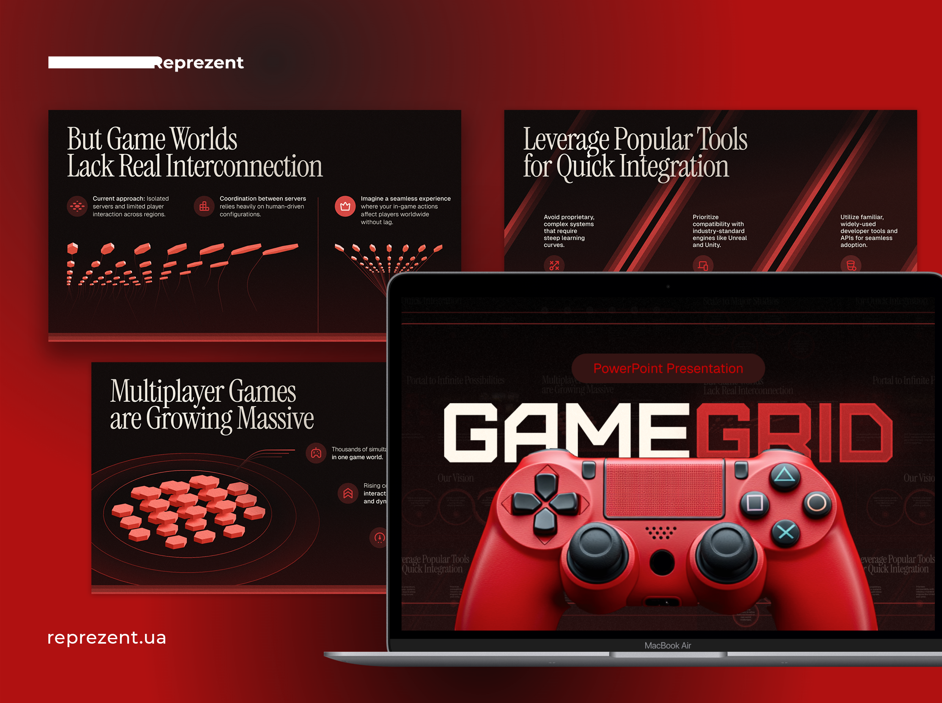 Red Gaming Presentation ai company presentation deck design design game google slides graphic design keynote layout pitch deck pitch deck design power point powerpoint presentation presentation design presentation layout red typography