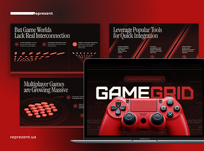 Red Gaming Presentation ai company presentation deck design design game google slides graphic design keynote layout pitch deck pitch deck design power point powerpoint presentation presentation design presentation layout red typography