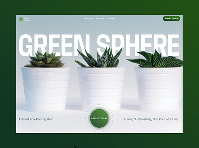 Green Sphere Eco Platform Website design hero heropage illustration minimalism ui uiux ux webdesign website