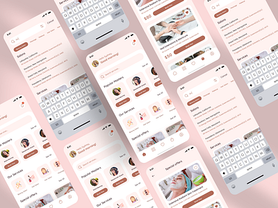 Eleganto : Beauty & Wellness App beautyapp beautysalon cards homepage minimaldesign mobileapp offers search ui visualdesign