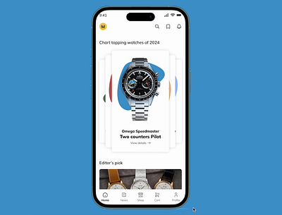 Card swapping micro interaction ⌚️ animation app design card animation card swap design interaction design ixd micro animation motion design omega speedmaster speedmaster pilot ui ux watch