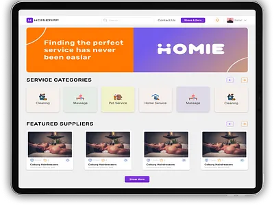 Homie Service UI Design homie design homie ui