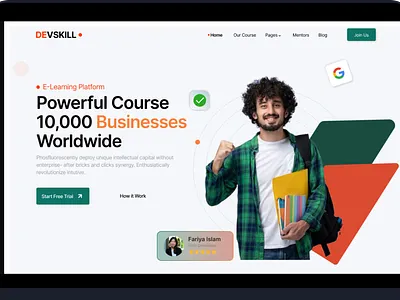 Education Website landing page ui design education ui education website education website ui design