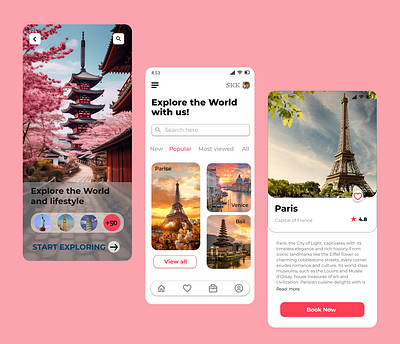 TRAVELGO - Travel app UI Design branding design figma logo mobile app prototype travel ui uiux