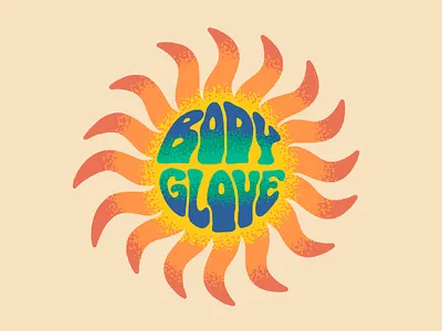 Bodyglove Groovy Sun 60s beach bodyglove branding graphic design illustration logo merch procreate psychedelic stipple stippling sun surf swim texture warp wave wetsuit