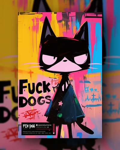 [FCK DGS 0007] ai branding cat daliy design illustration poster print