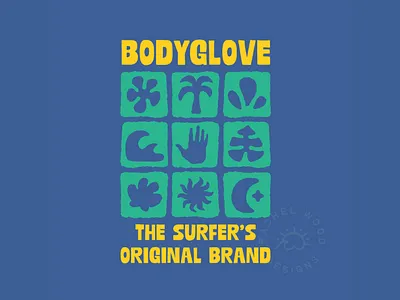 Bodyglove T-Shirt Design blue bodyglove brand design drawing graphic design illustration pattern simple surf surfboard surfer texture wave wetsuit