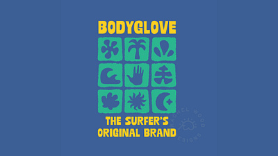 Bodyglove T-Shirt Design blue bodyglove brand design drawing graphic design illustration pattern simple surf surfboard surfer texture wave wetsuit