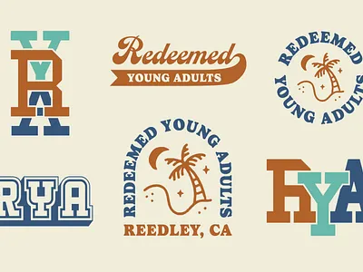 Redeemed Young Adults Logo Suite bible branding california camp church college graphic design illustration logo logo design ministry missions typography vintage young adults youth youth camp