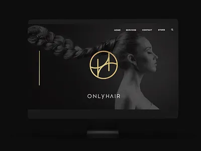 Only Hair Branding Project beauty black branding gold hair logo design logotype minimal salon