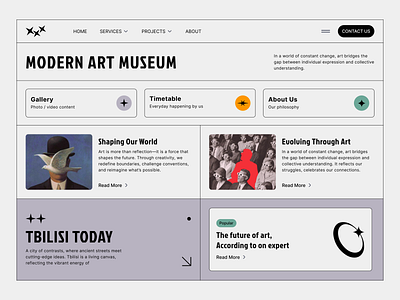 Modern Art Museum Website animation app art branding design graphic design illustration logo modern motion graphics museum typography ui ux vector