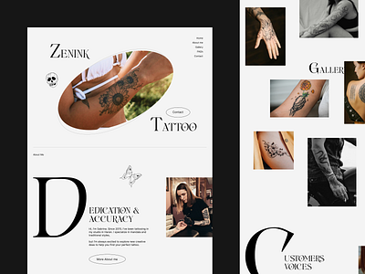 Zenink Tattoo dark design flat homepage landingpage minimalism motion studio tatto landing page tattoo tattooing tattoos ui ux web web design webdesign webdesigner website website design