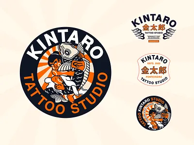 Kintaro Tattoo Studio - Branding brand branding galicia idea illustration illustrator japan japanese japanese logo kintaro koi logo logodesign stickerdesign stickers tattoo tattoo logo tattoo studio tatuaje vector