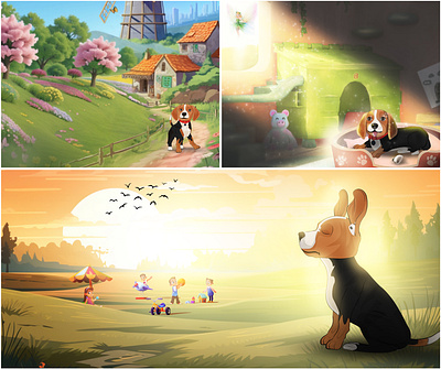 Beagle's Journey Illustrations animation art characterdesign creativity design ebook graphic design illustration storyboard