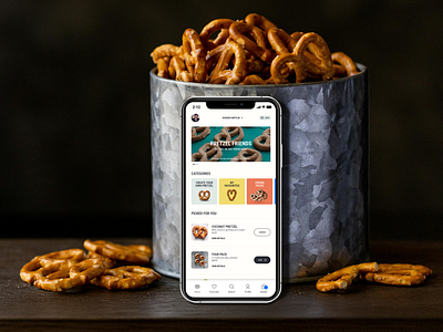 UX/UI design for food ordering app, The Pretzel Day appdesign design foodapp mobileapp ui ux uxui uxuidesign