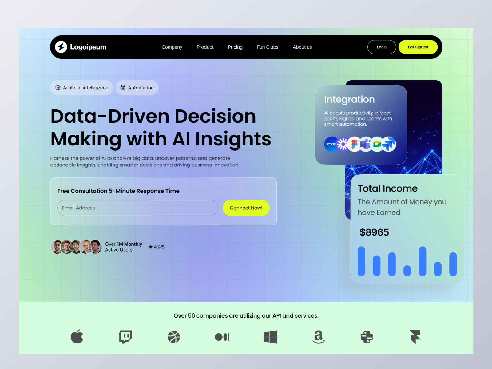 Example of Powerful Ai Landing Page Design