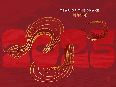 Year of the Snake 2025 chinese new year illustration red snake