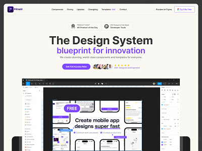 Prime UI Design System - Landing Page design designsbyali landing page prime ui design ui uidesign uiux web design