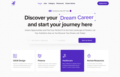 Dream Career - Landing page designsbyali dream career landing page ui ui ux uidesign uiux web design