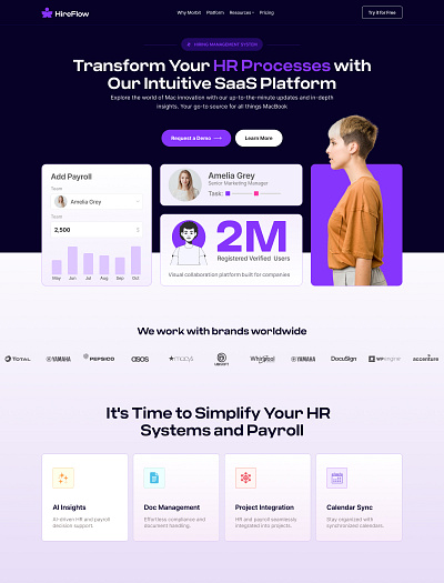 HireFlow - Landing Page creativityunleashed design designsbyali landing page ui uidesign uiux web design