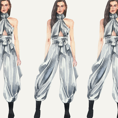 Fashion Illustration / Alexandre Vauthier / fashion designer watercoloring