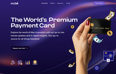 Mobit Payment Card design designsbyali landing page ui uidesign uiux web design