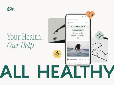 All Healthy branding design graphic design health healthcare icon logo newsletter