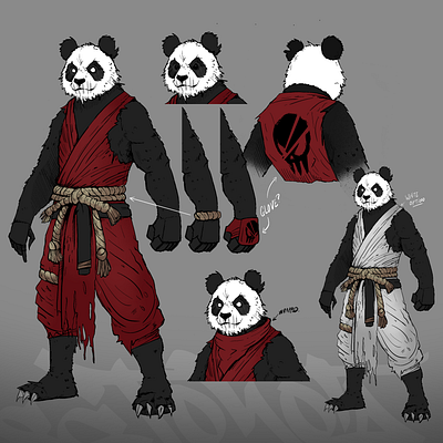 Panda Warrior set - PUBG Mobile art character design concept art design gaming illustration panda pubgm