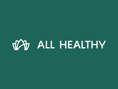 All Healthy all healthy brand branding design flower graphic design health healthcare icon identity logo lotus mark newsletter symbol wordmark