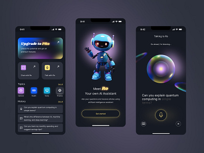 AI Assistant 3d design ui