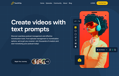 AI Video Generator branding design designsbyali landing page ui uidesign uiux web design