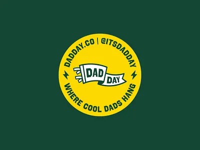 Dad Day Pennant Coaster athletic bolt brand branding circle coaster dad gold graphic design green logo merch old school pennant seal sports stamp tshirt vintage