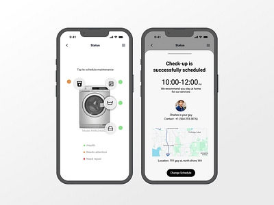 Maintenance Schedule ios iot scheduling ux washing machine