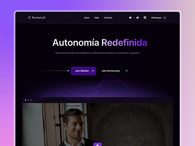 Landing Page AI ai autonomy dark hero ia inteligencia artificial landingpage página web tech ui ux web