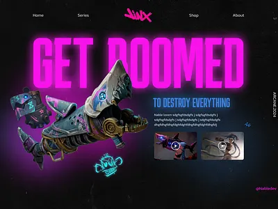 Jinx inspired Design arcane desifn graphic design jinx league of legends riot web webdesign