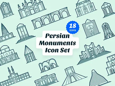 Persian Monuments Icon Set culturalicons figma figmacommunity figmadownload figmafree figmafreebie figmaicons figmaresources freebies freeiconpack icon icon set icondesign iconpack icons iconset illustrationicons persianart